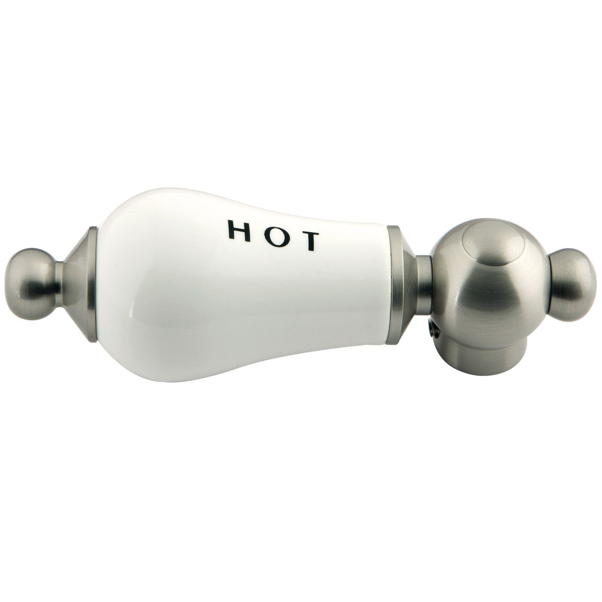 Aqua Vintage AEPL8H Hot Porcelain Lever Handle, Brushed Nickel