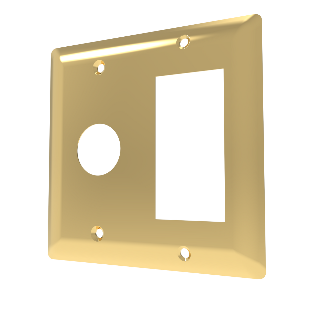 Amba Products Controller AJ-DGP-PG Jeeves Double Gang Plate - 0.5 x 4.5 x 4.5 in. - Polished Gold Finish