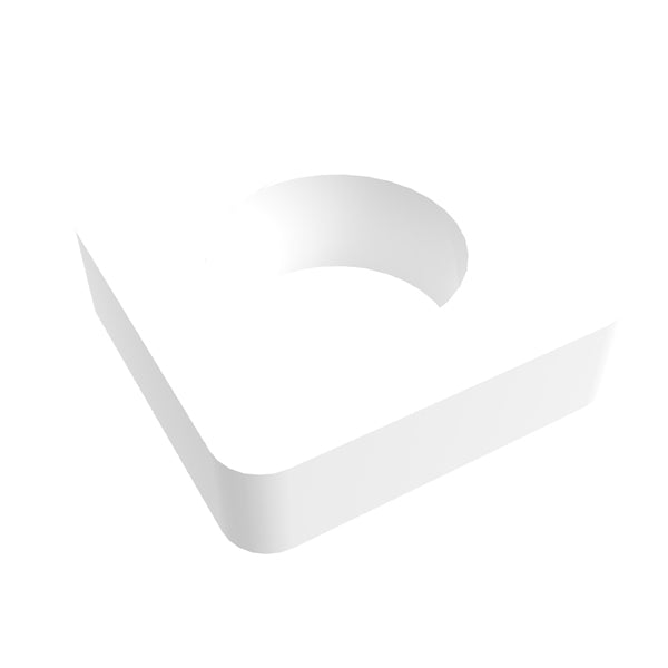 Amba Products Accessory AE-10S-W 10mm Square Spacer (Qty of 2) for Quadro or Vega Collections - 0.375 x 1.5 x 1.5 in. - White Finish