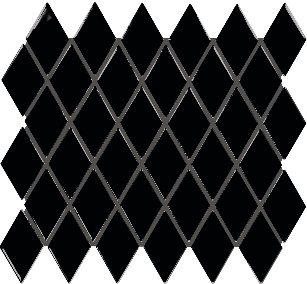 American Olean Color Story Mosaics Black Harlequin 2x3 Glossy Mosaic Tile