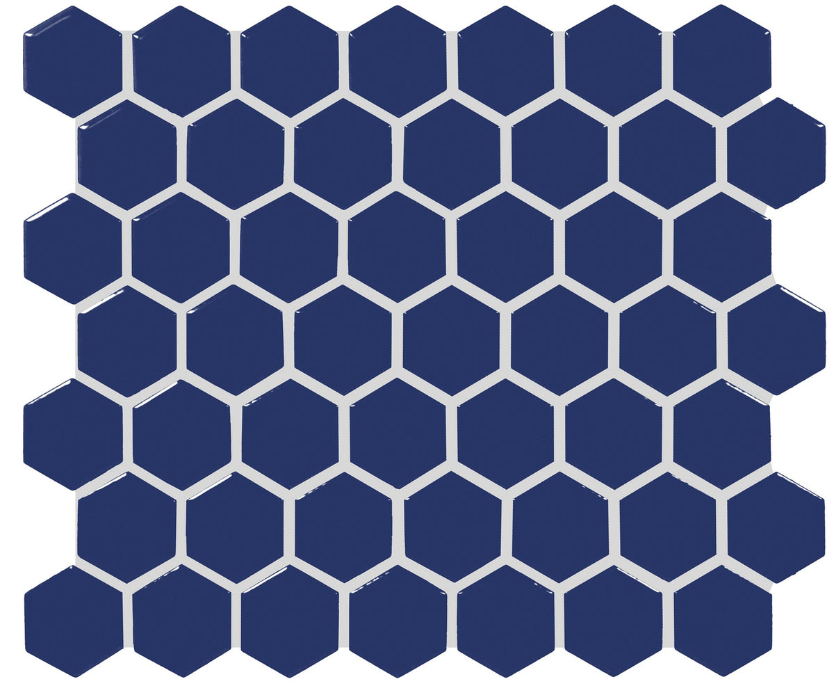 American Olean Color Story Mosaics Sapphire Sky Hexagon 1.5 Glossy Mosaic Tile