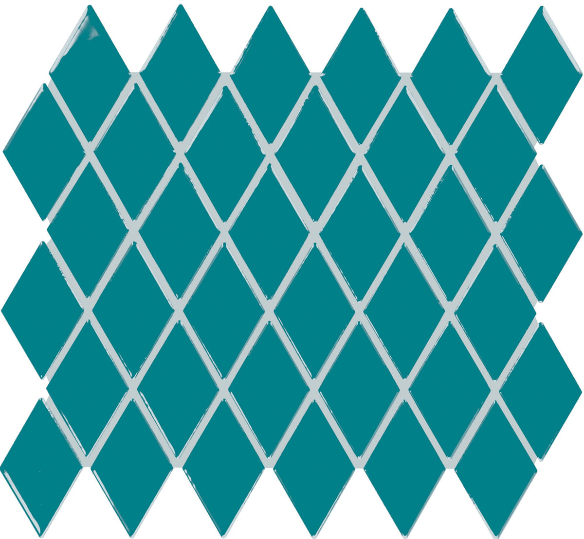 American Olean Color Story Mosaics Peacock Blue Harlequin 2x3 Glossy Mosaic Tile