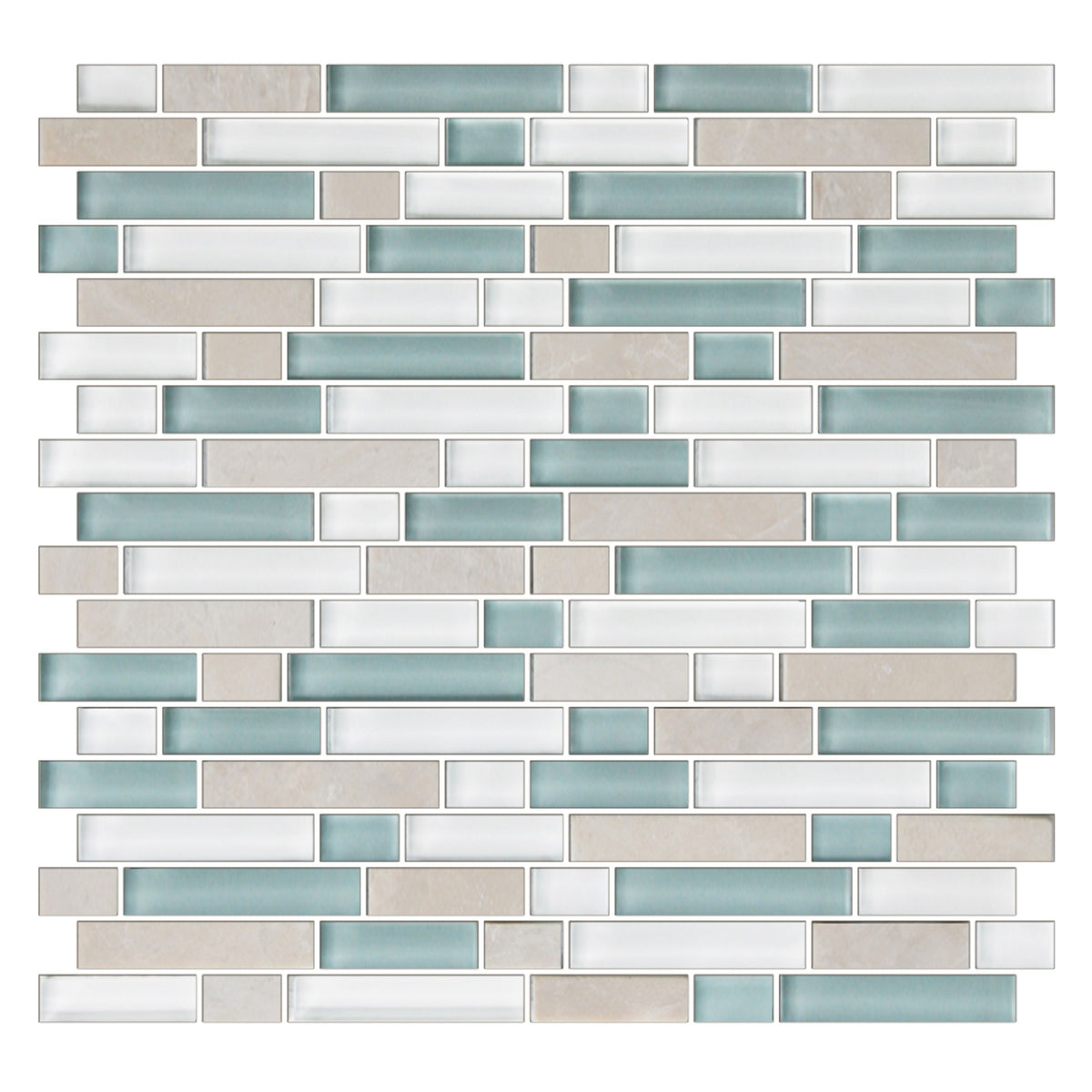 American Olean Color Appeal Pacific Coast Blend Random 5/8 Glass Mosaic Tile