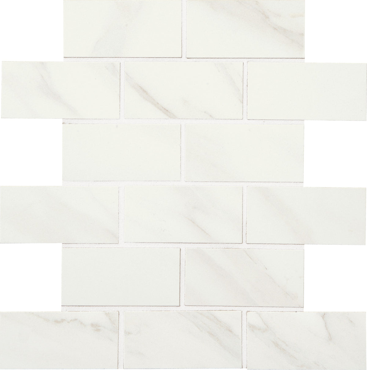 American Olean Mirasol Bianco Carrara Brick Joint 2x4 Matte Mosaic Tile