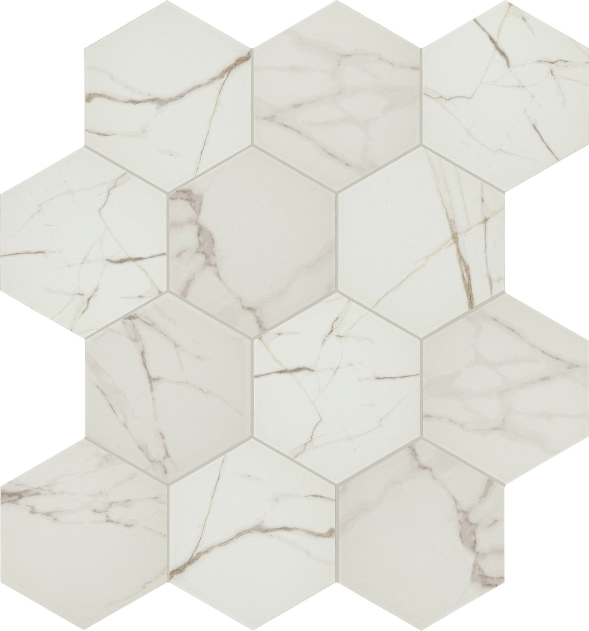 Daltile Mythique Marble Calacatta Venecia Hexagon 8x9 Matte Floor Tile