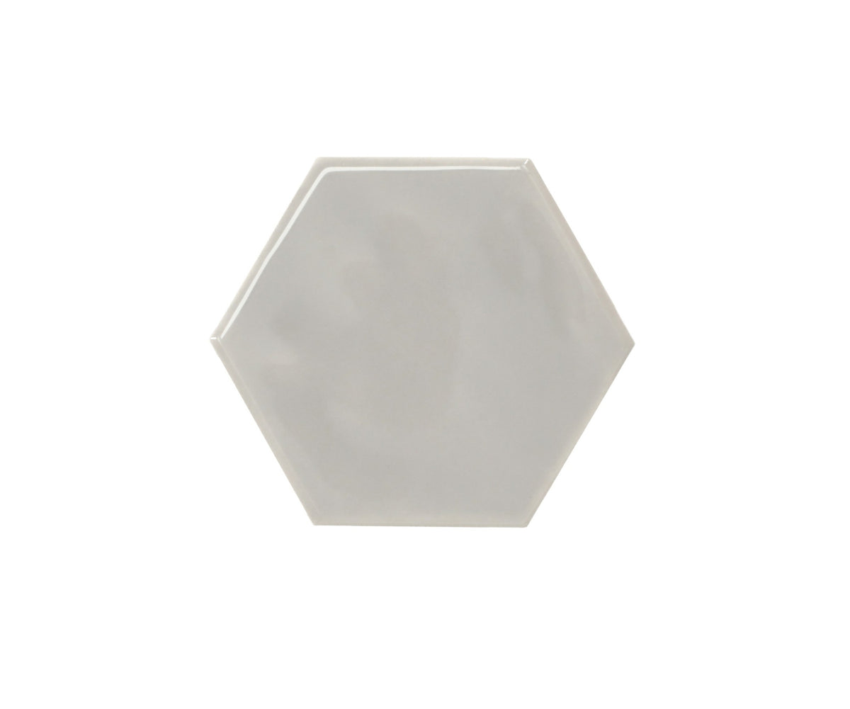 American Olean Playscapes Silverside Hexagon 4 Undulated Glossy Wall Tile