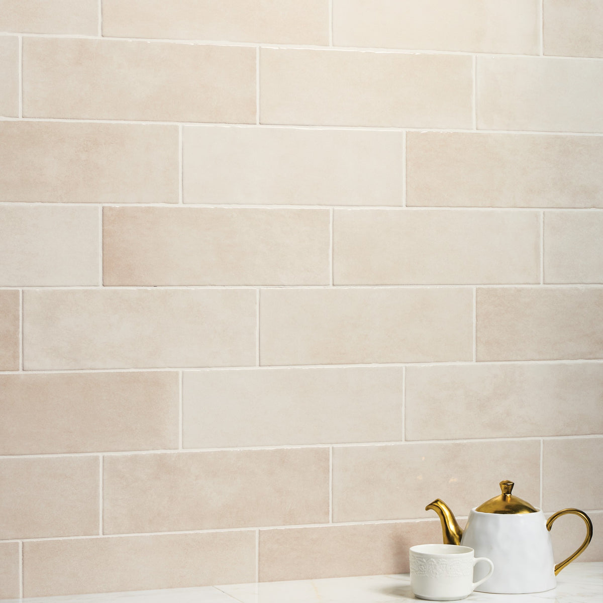 American Olean Studio Haven Almond Rectangle 4x12 Handcrafted Glossy Wall Tile