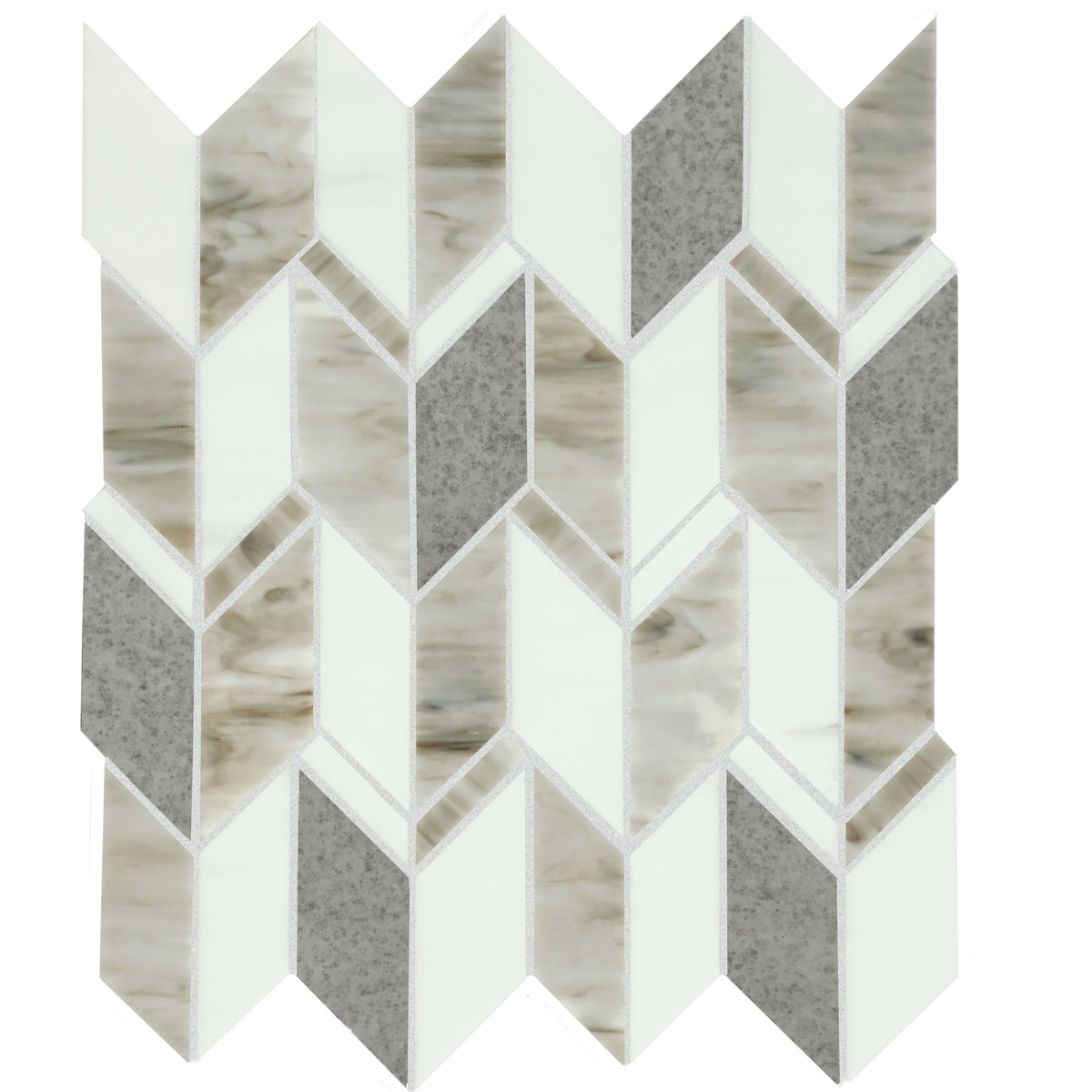 American Olean Stone Theory Geo Arrow 3 Matte Mosaic Tile