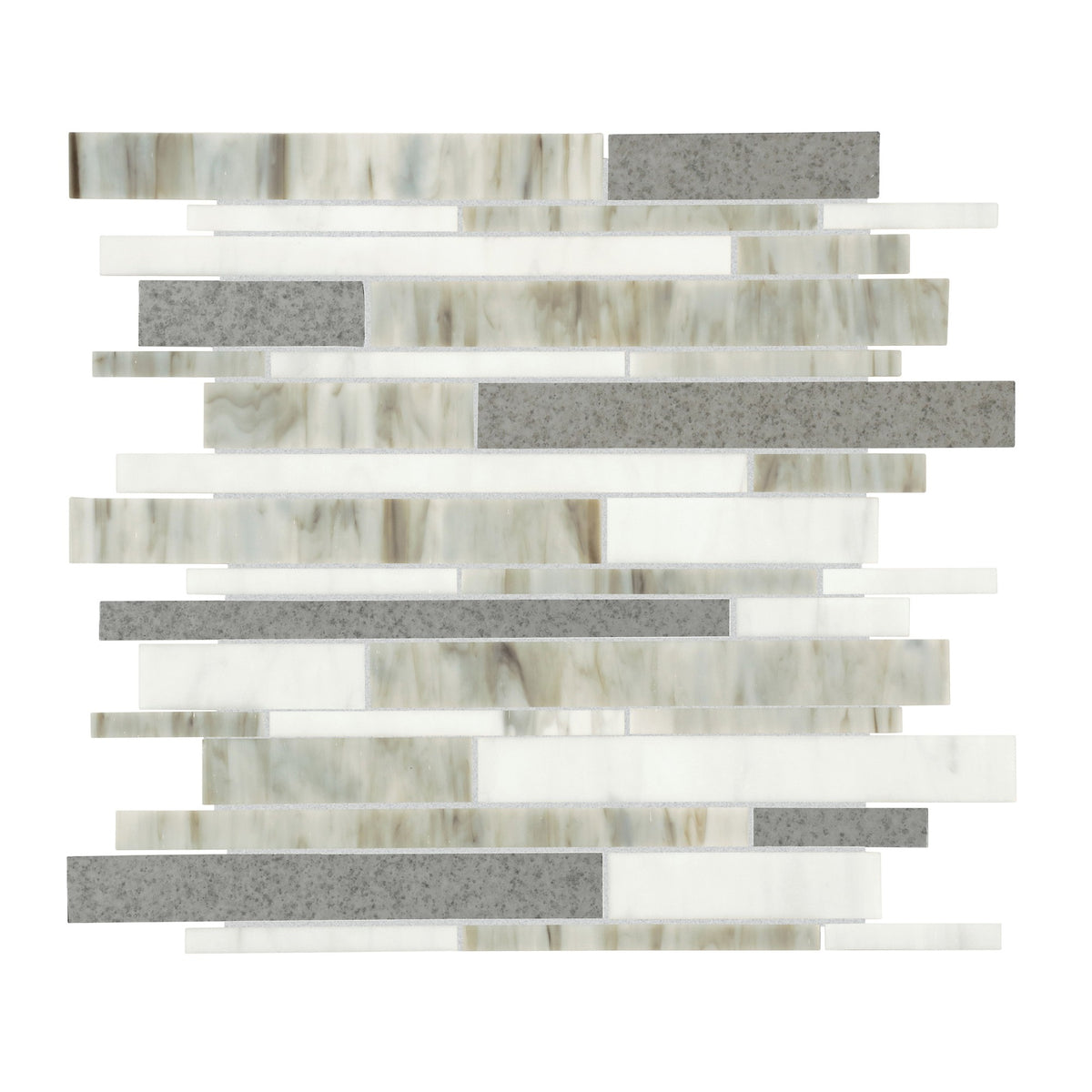 American Olean Stone Theory Geo Stacked Random Linear Matte Mosaic Tile
