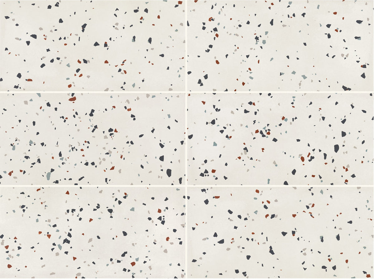 American Olean Color Story Floor Designer White Speckle Rectangle 12x24 Matte Floor Tile
