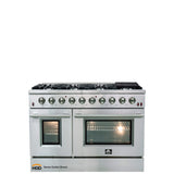 Forno 2-Piece Appliance Package - 48-Inch Gas Range & Wall Mount Hood in Stainless Steel