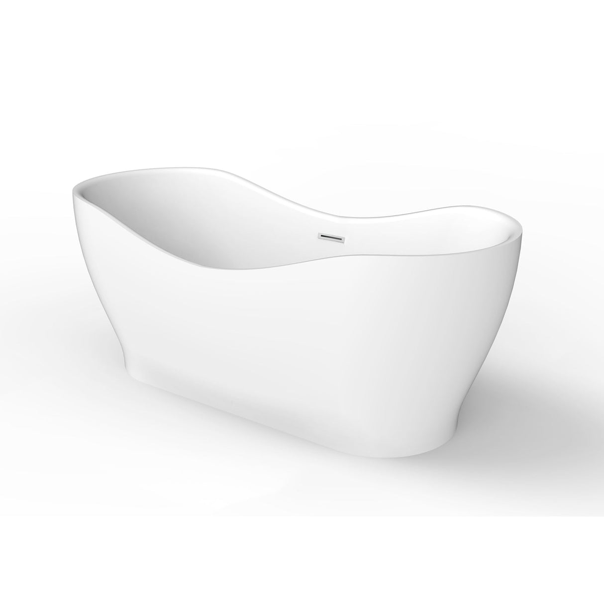 Mavis 67" Acrylic Freestanding Double Slipper With Internal Drain