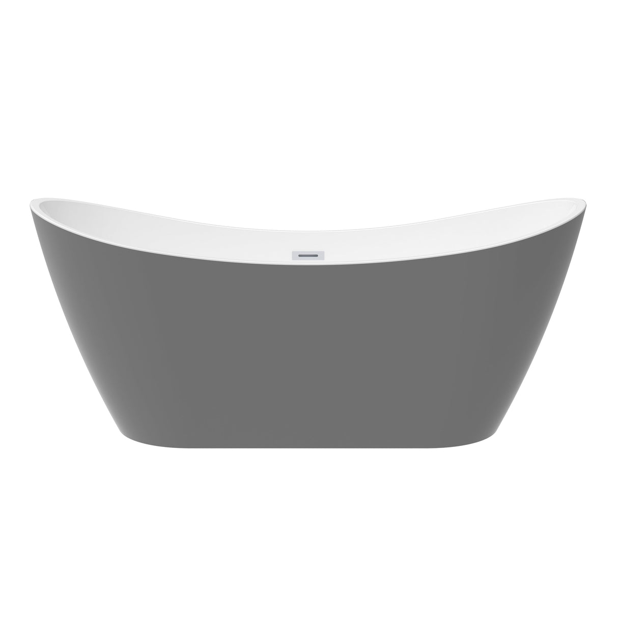 Nairobi 67" Acrylic Double Slipper Tub in Light Grey