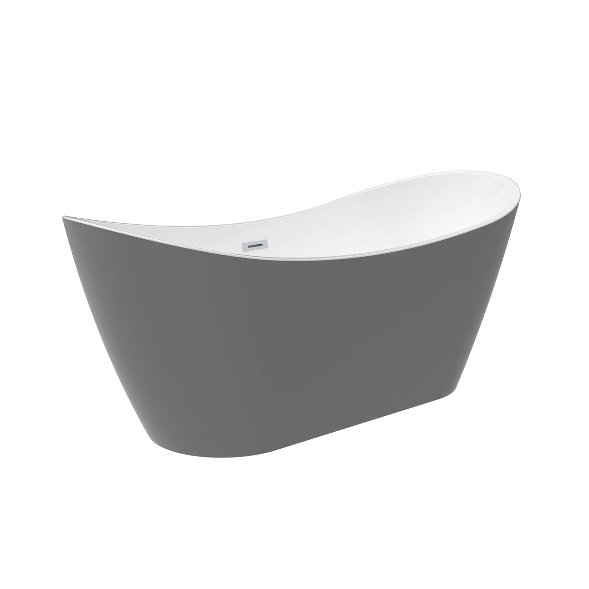 Nairobi 67" Acrylic Double Slipper Tub in Light Grey