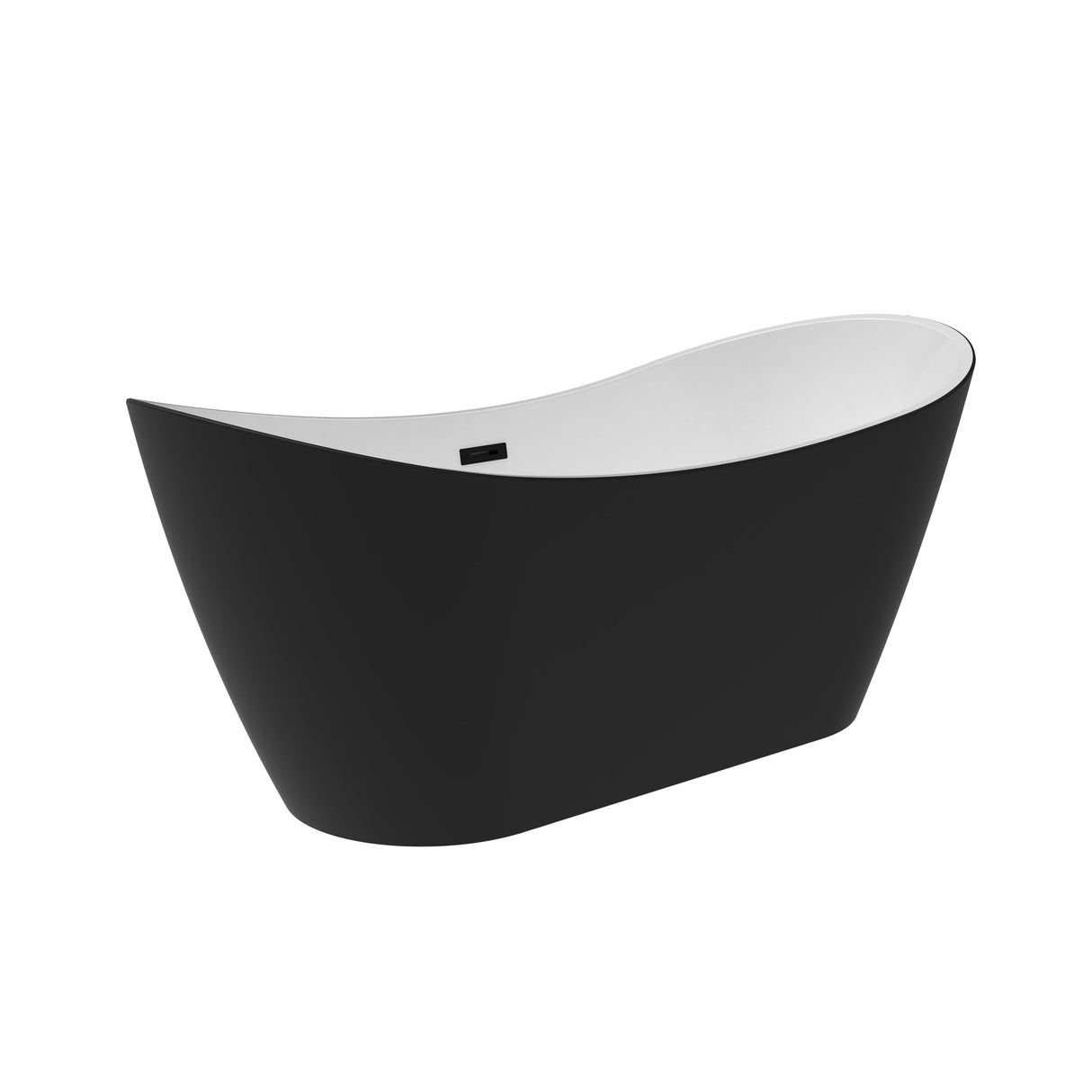 Nairobi 67" Acrylic Double Slipper Tub in Matte Black