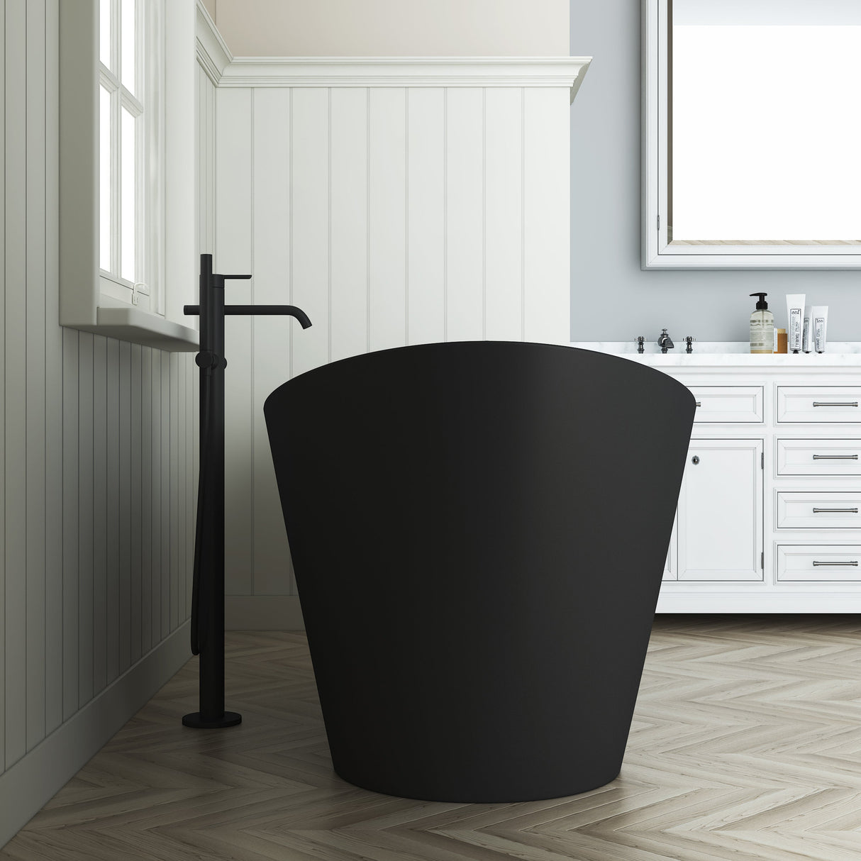 Nairobi 67" Acrylic Double Slipper Tub in Matte Black