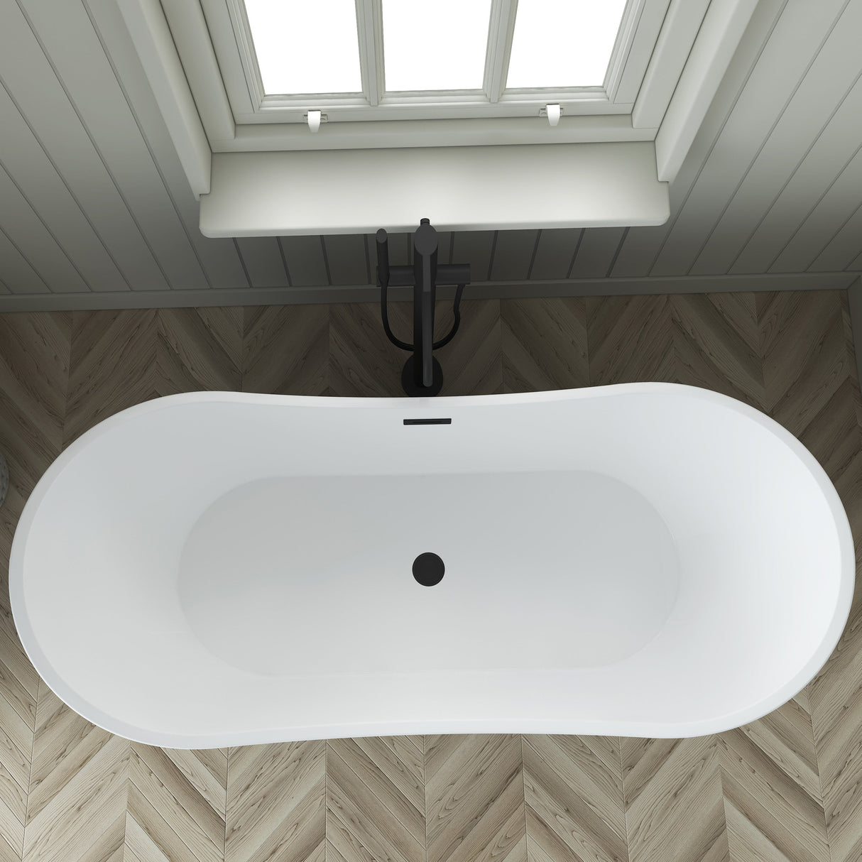 Nairobi 67" Acrylic Double Slipper Tub in Matte White