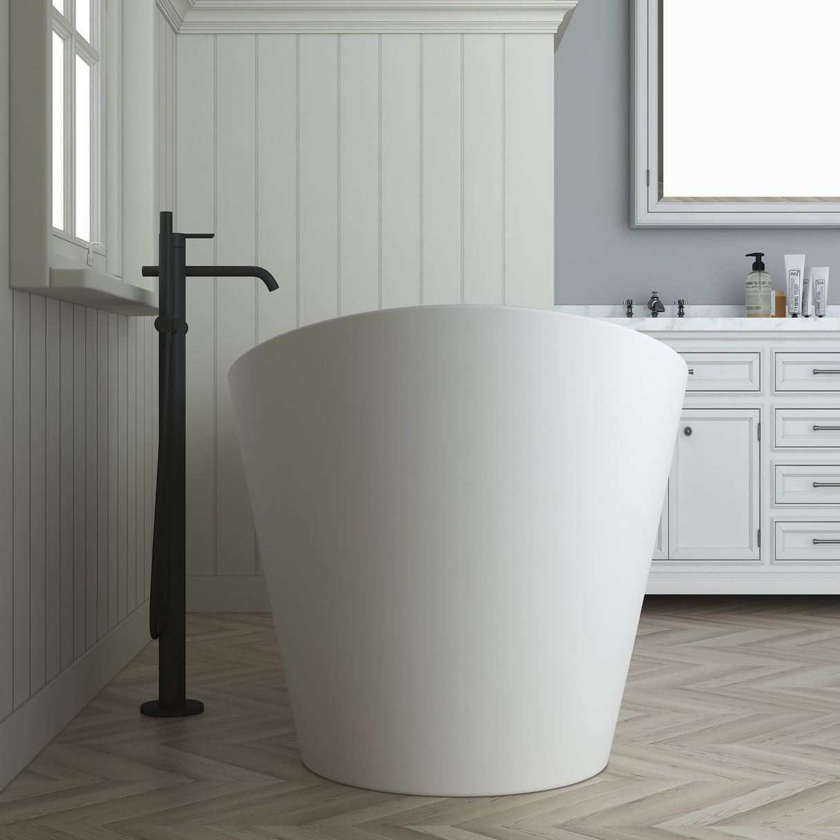 Nairobi 67" Acrylic Double Slipper Tub in Matte White