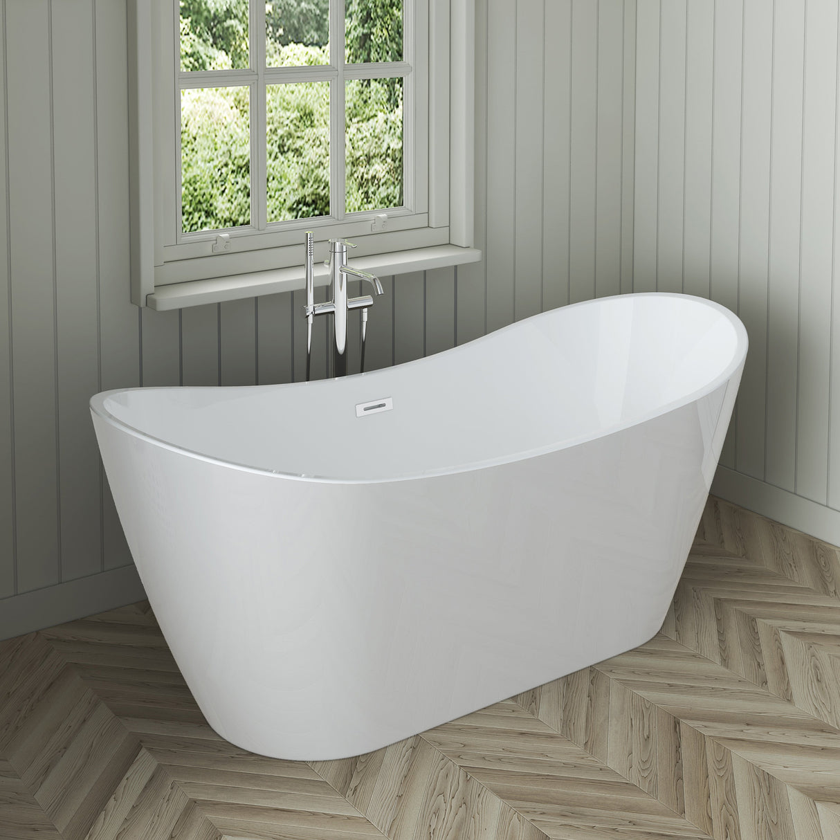 Nairobi 67" Acrylic Double Slipper Tub