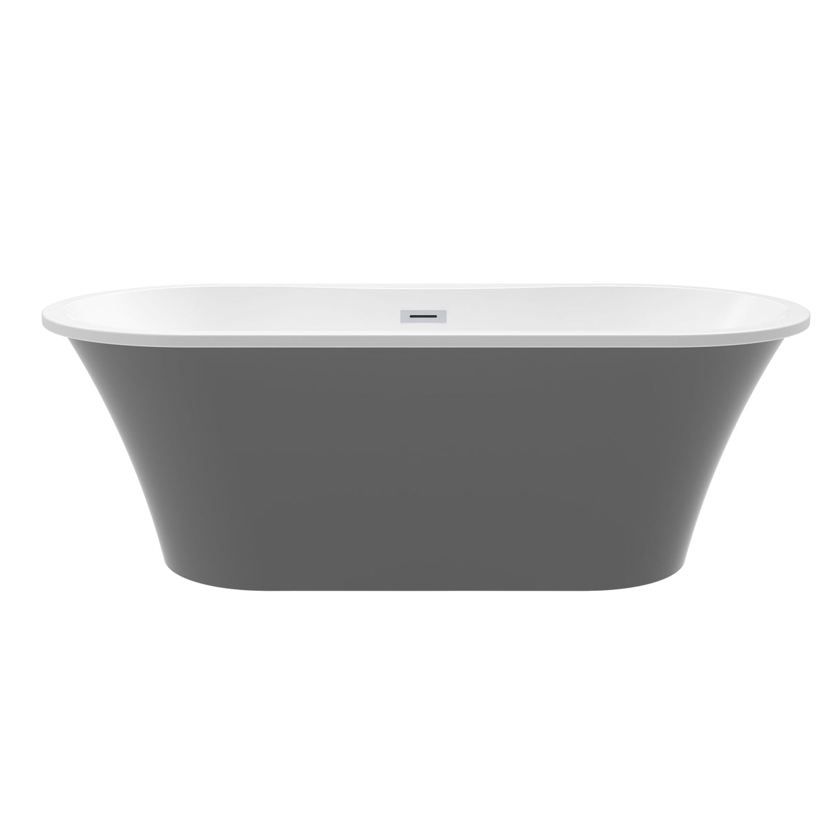 Nouri 66" Acrylic Freestanding Tub with Integral Drain in Light Grey