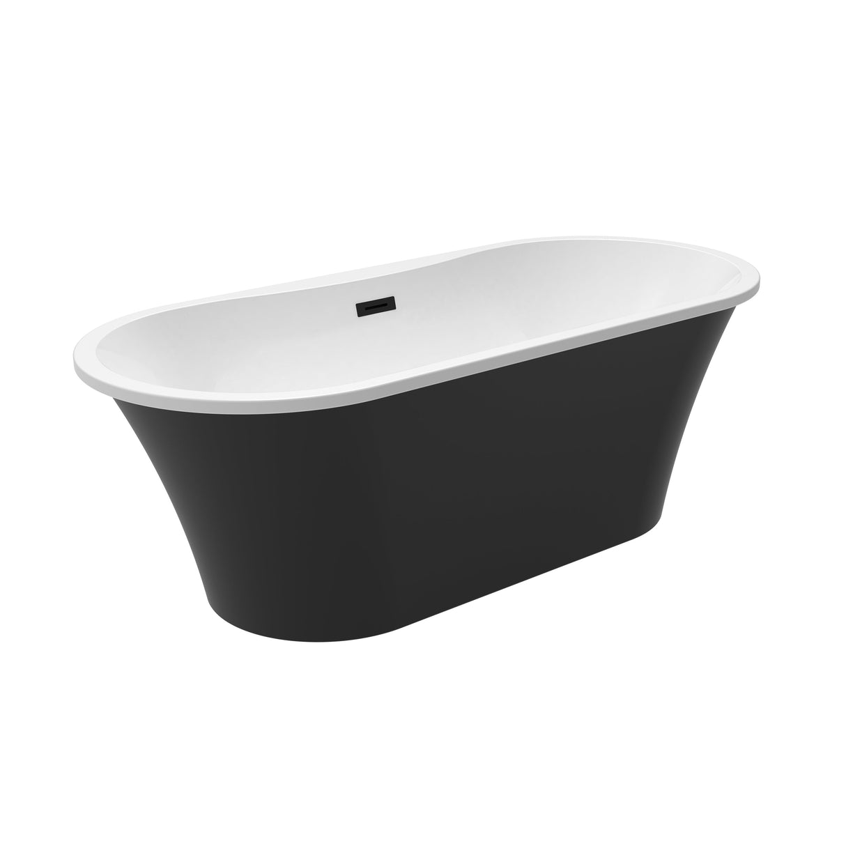 Nouri 66" Acrylic Freestanding Tub with Integral Drain in Matte Black