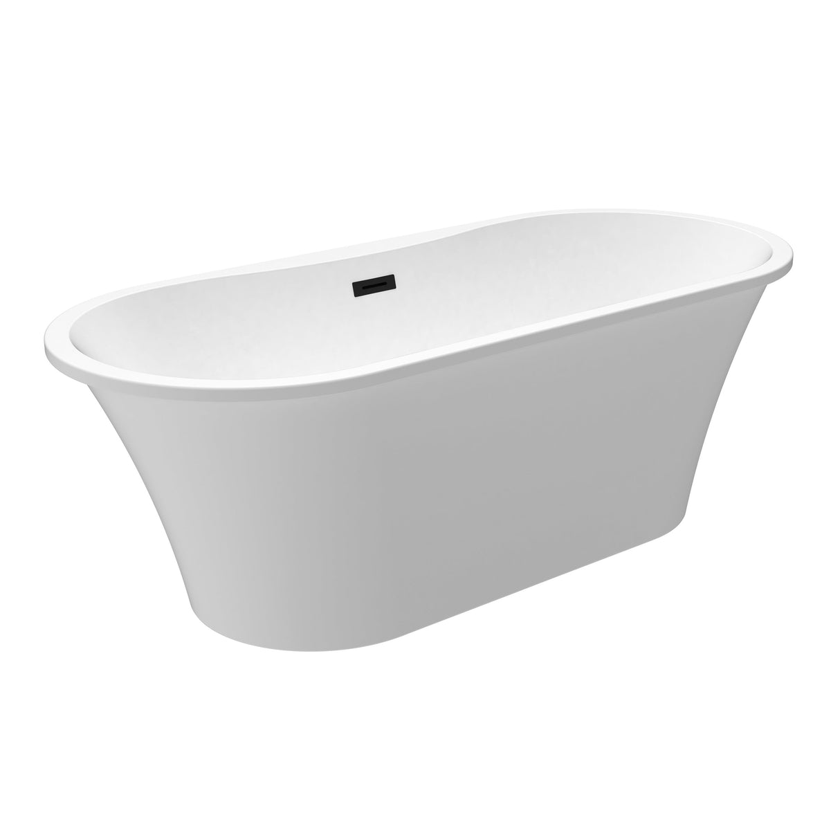 Nouri 66" Acrylic Freestanding Tub with Integral Drain in Matte White