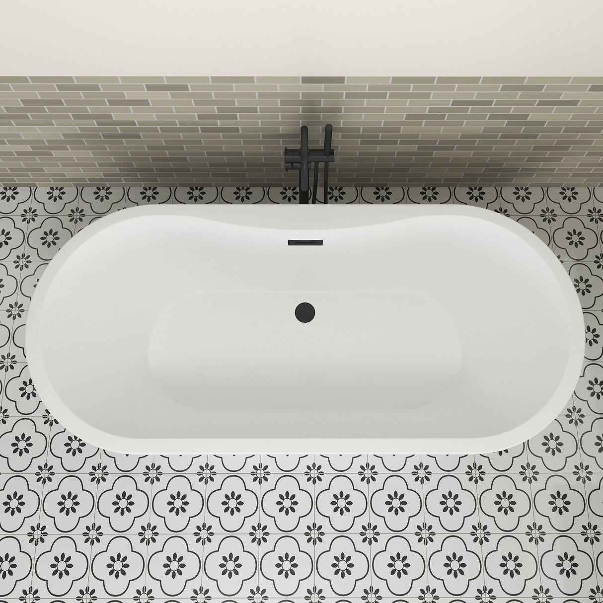 Nouri 66" Acrylic Freestanding Tub with Integral Drain in Matte White