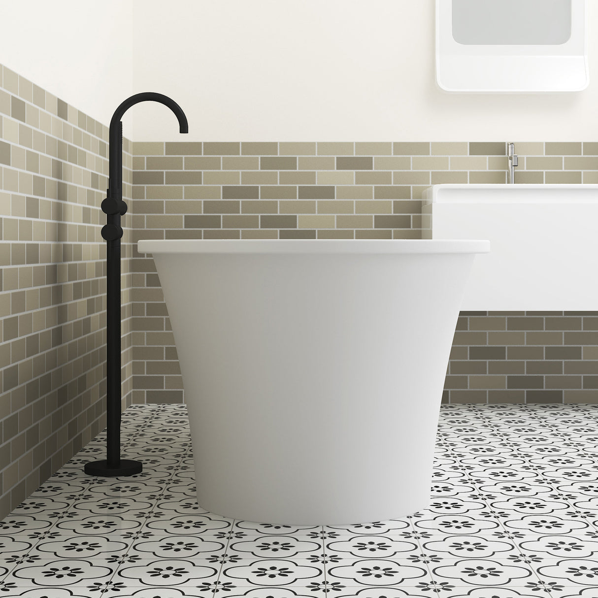 Nouri 66" Acrylic Freestanding Tub with Integral Drain in Matte White