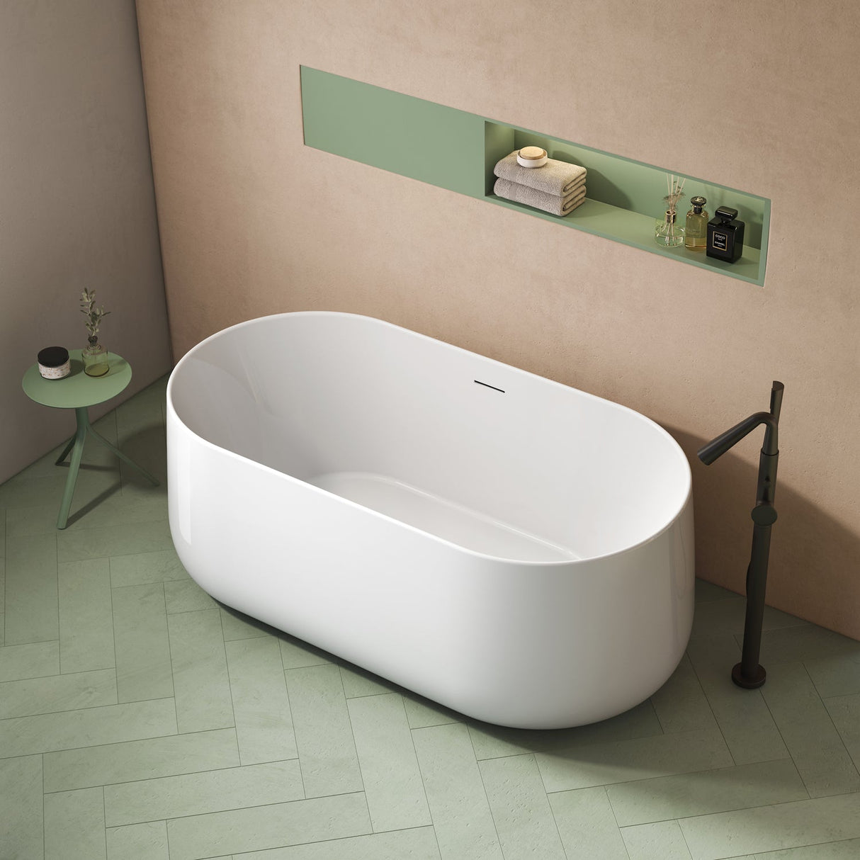 Porter 61" Acrylic Oval Tub in Gloss White