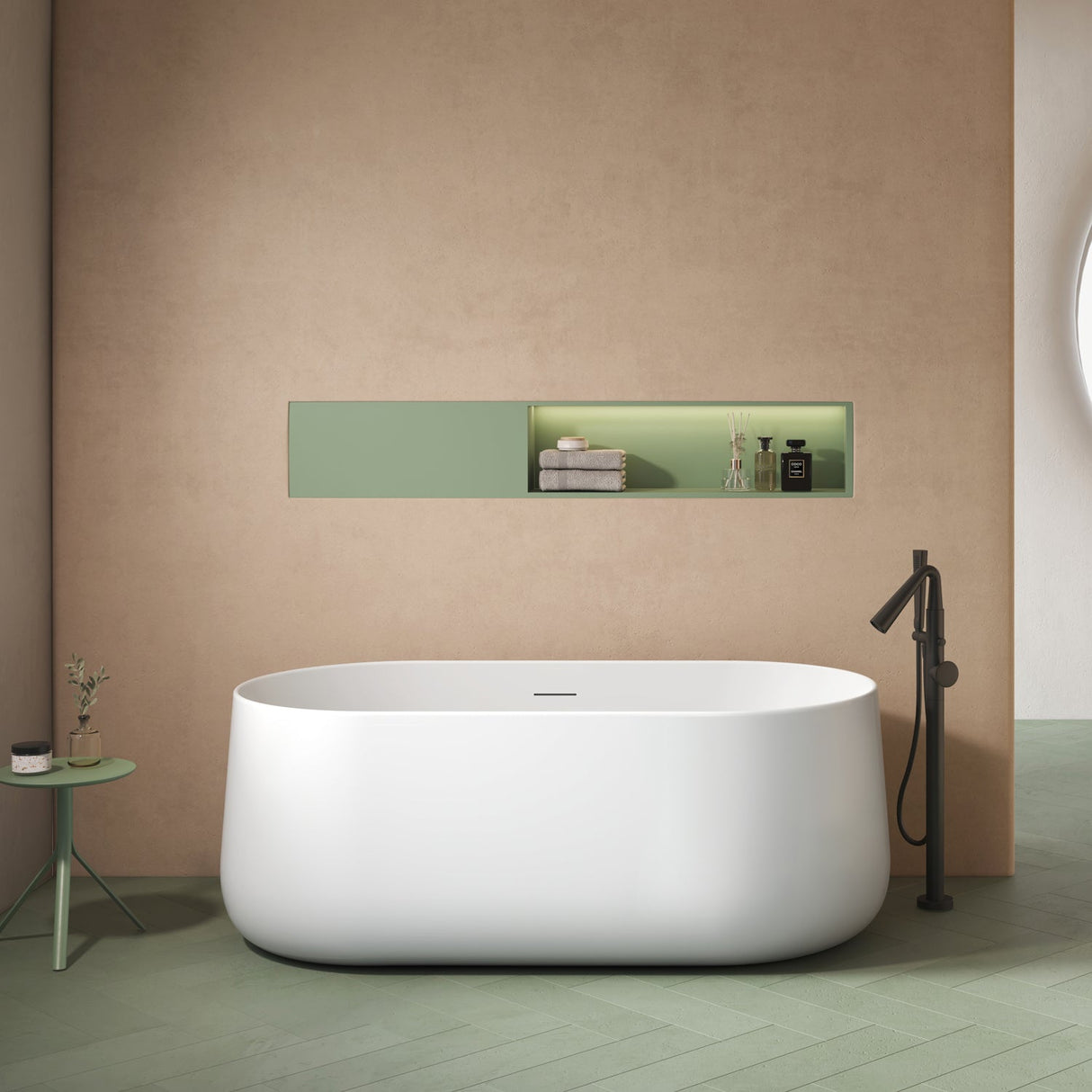 Porter 61" Acrylic Oval Tub in Matte White