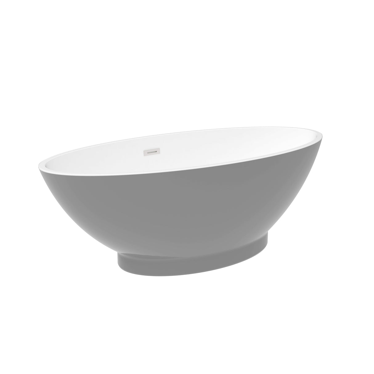 Noelani 66" Acrylic Freestanding Tub with Integral Drain in Light Grey