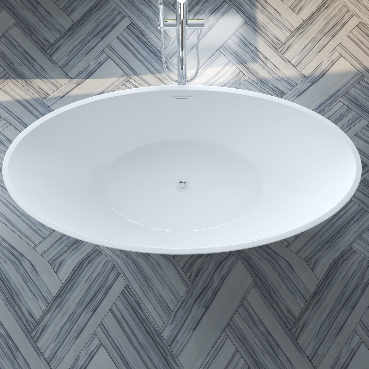 Noelani 66" Acrylic Freestanding Tub with Integral Drain in Light Grey