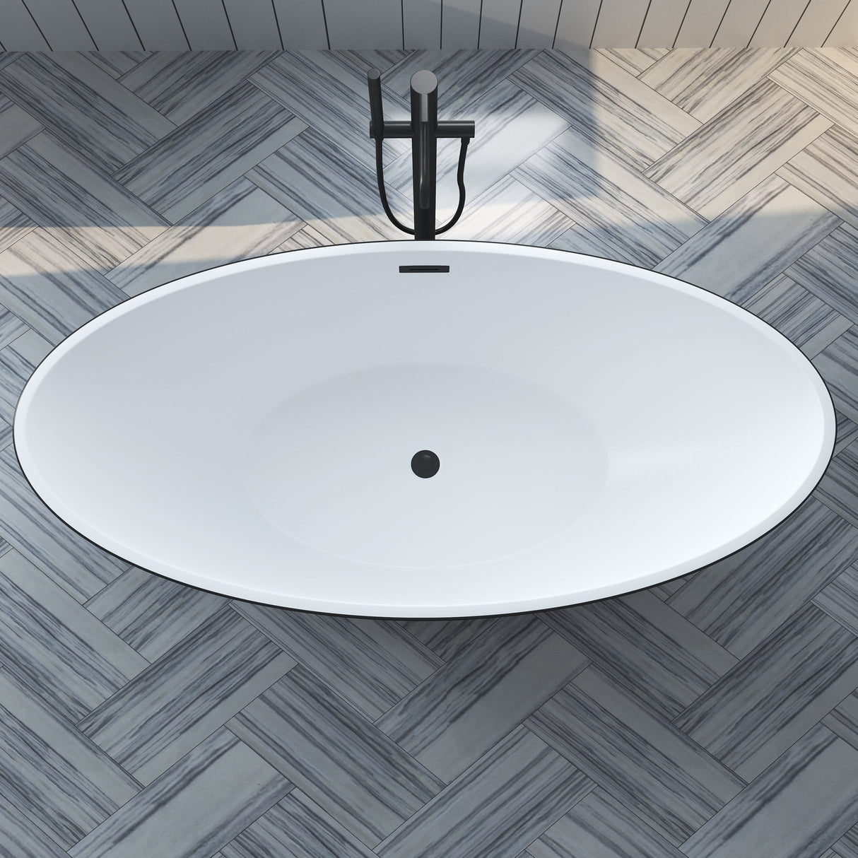 Noelani 66" Acrylic Freestanding Tub with Integral Drain in Matte Black