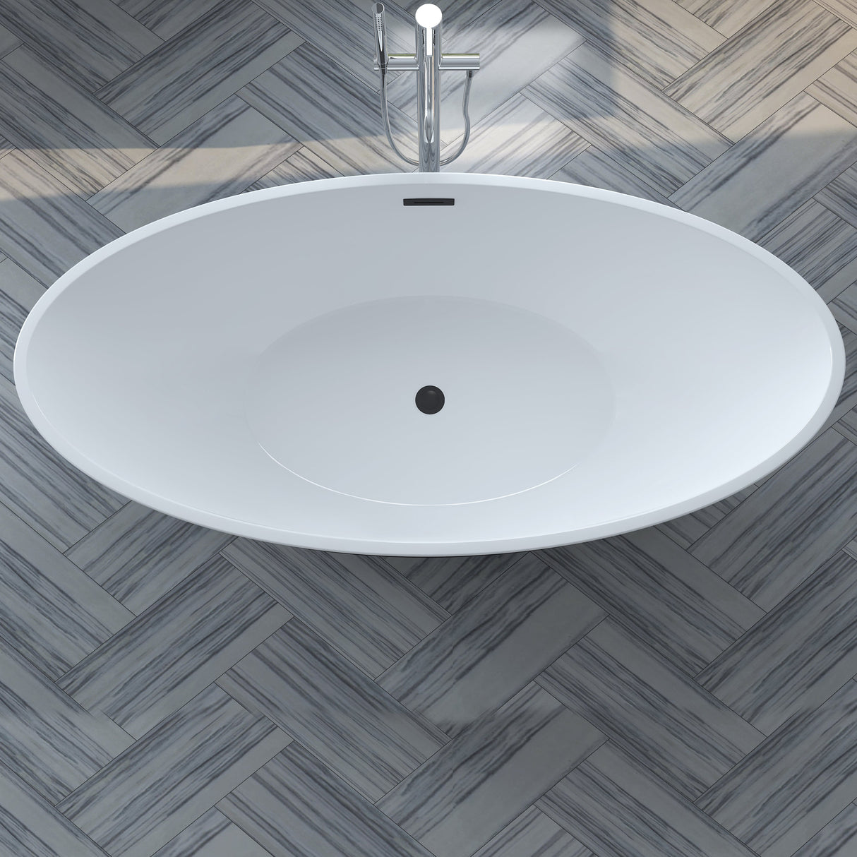 Noelani 66" Acrylic Freestanding Tub with Integral Drain in Matte White