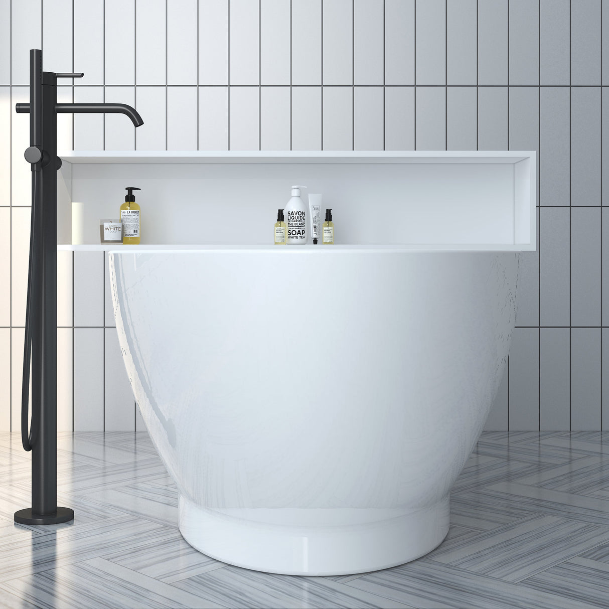 Noelani 66" Acrylic Freestanding Tub with Integral Drain