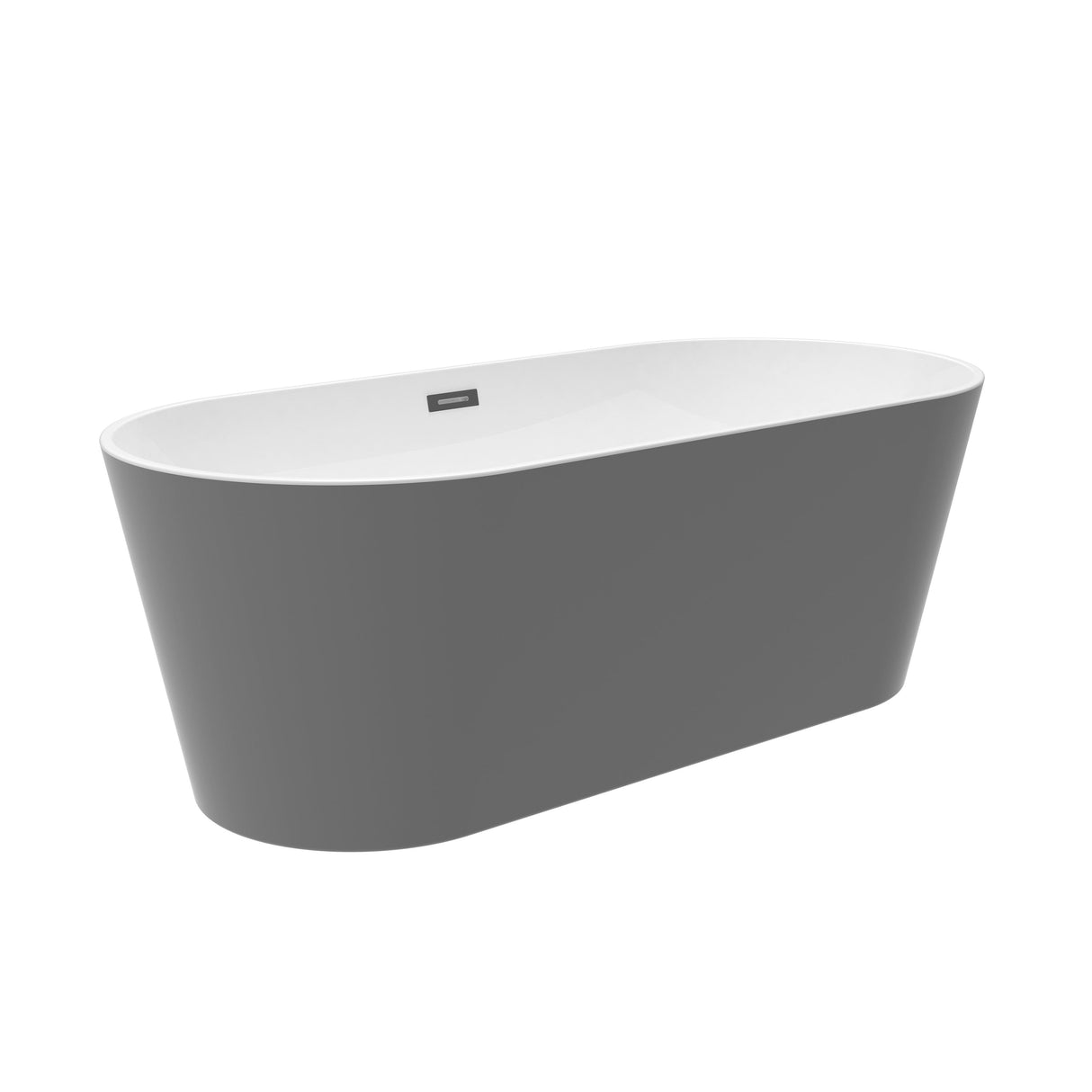 Patrick 67" Acrylic Tub with Integrated Drain and Overflow in Light Grey