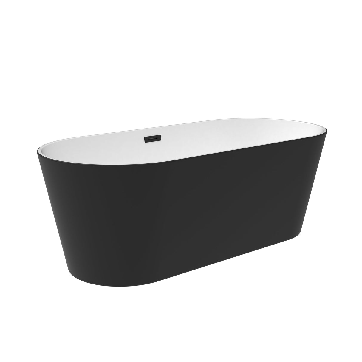 Patrick 67" Acrylic Tub with Integrated Drain and Overflow In Matte Black