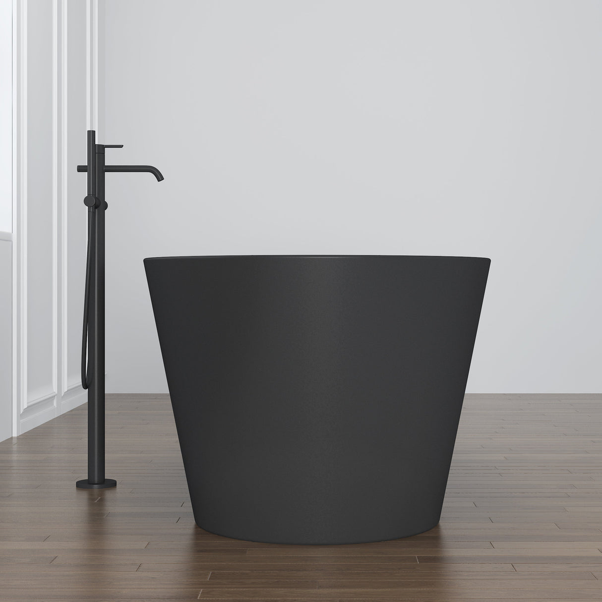 Patrick 67" Acrylic Tub with Integrated Drain and Overflow In Matte Black