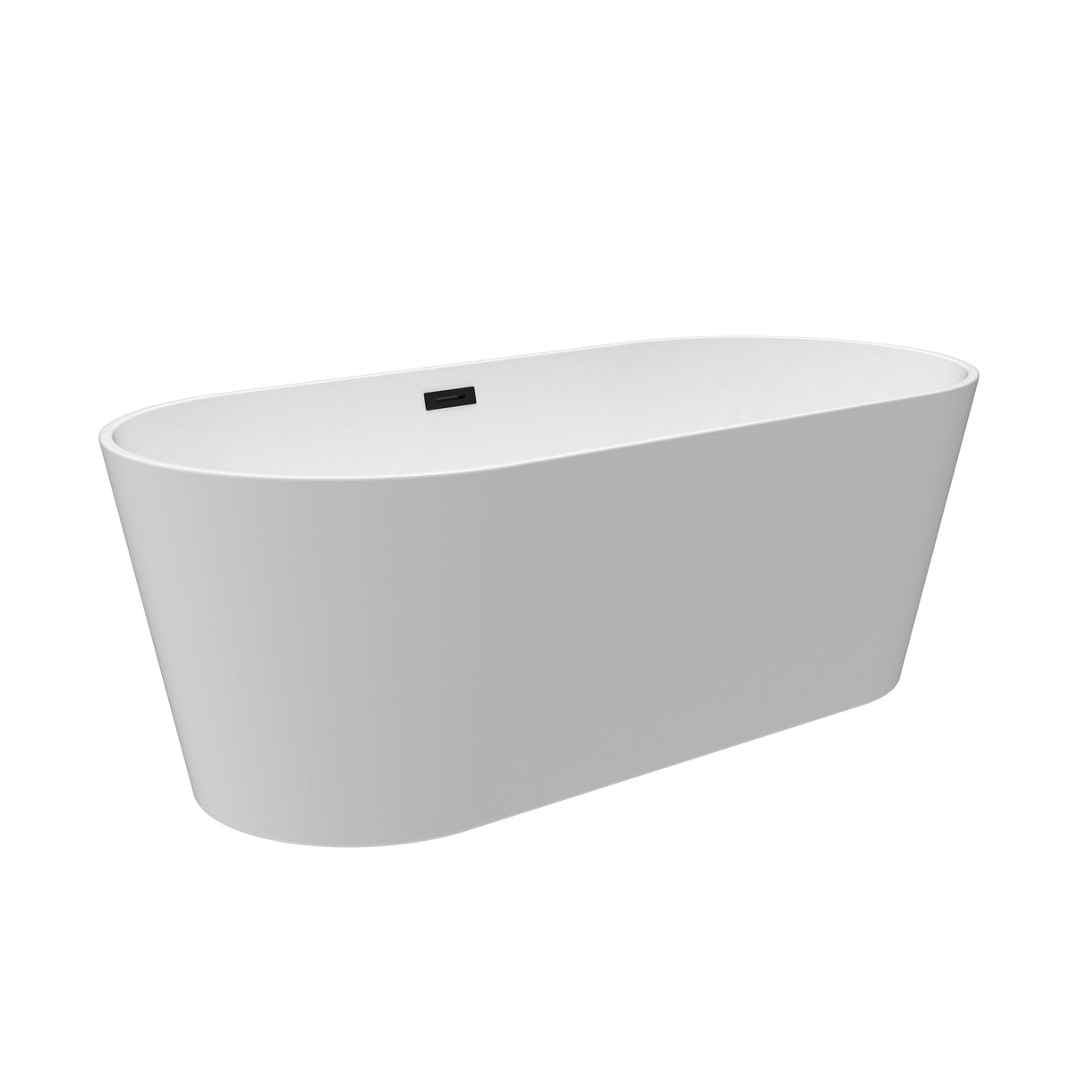 Patrick 67" Acrylic Tub with Integrated Drain and Overflow In Matte White