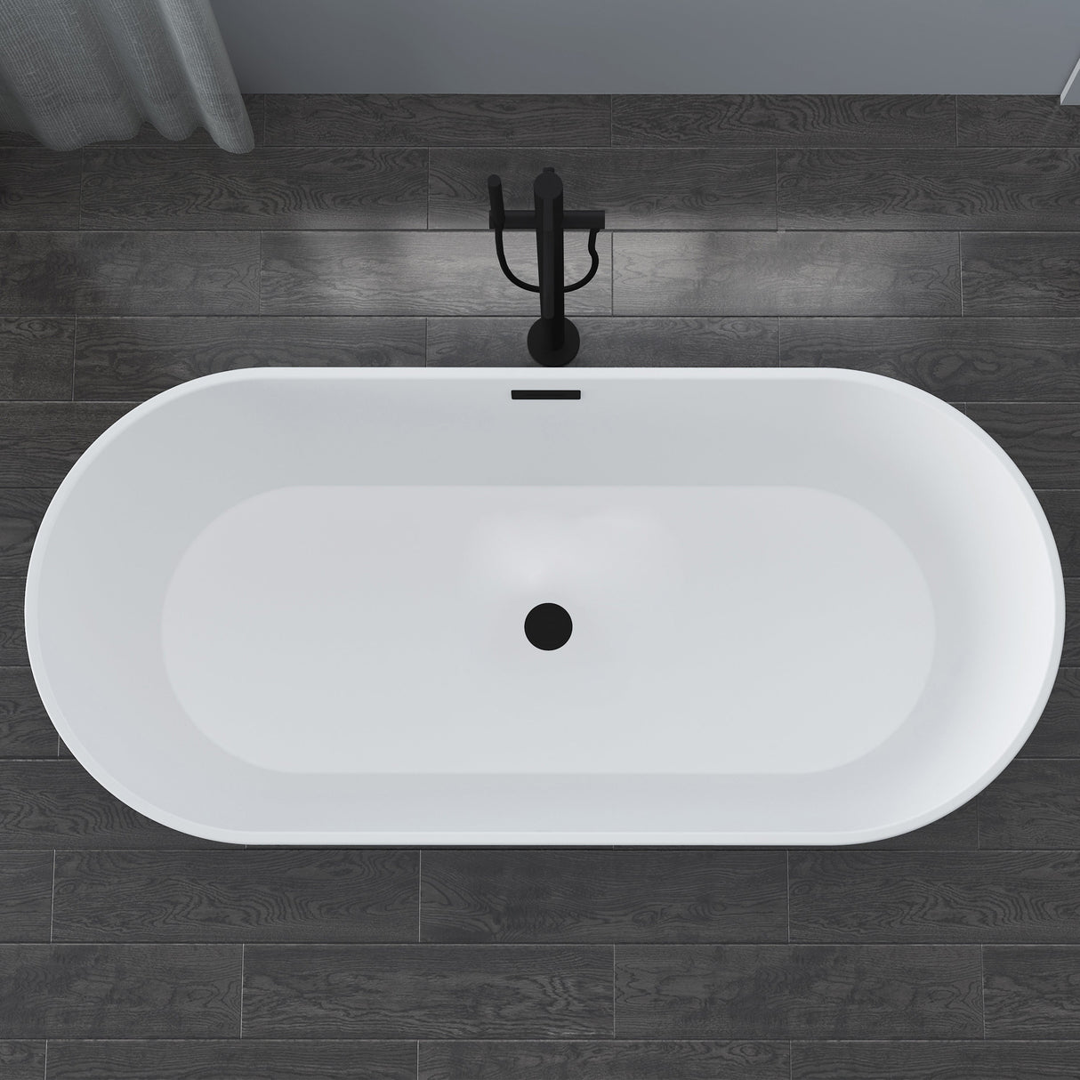 Patrick 67" Acrylic Tub with Integrated Drain and Overflow In Matte White