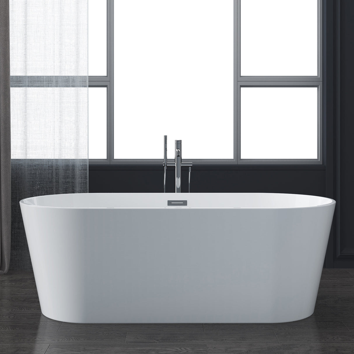 Patrick 67" Acrylic Tub with Integrated Drain and Overflow