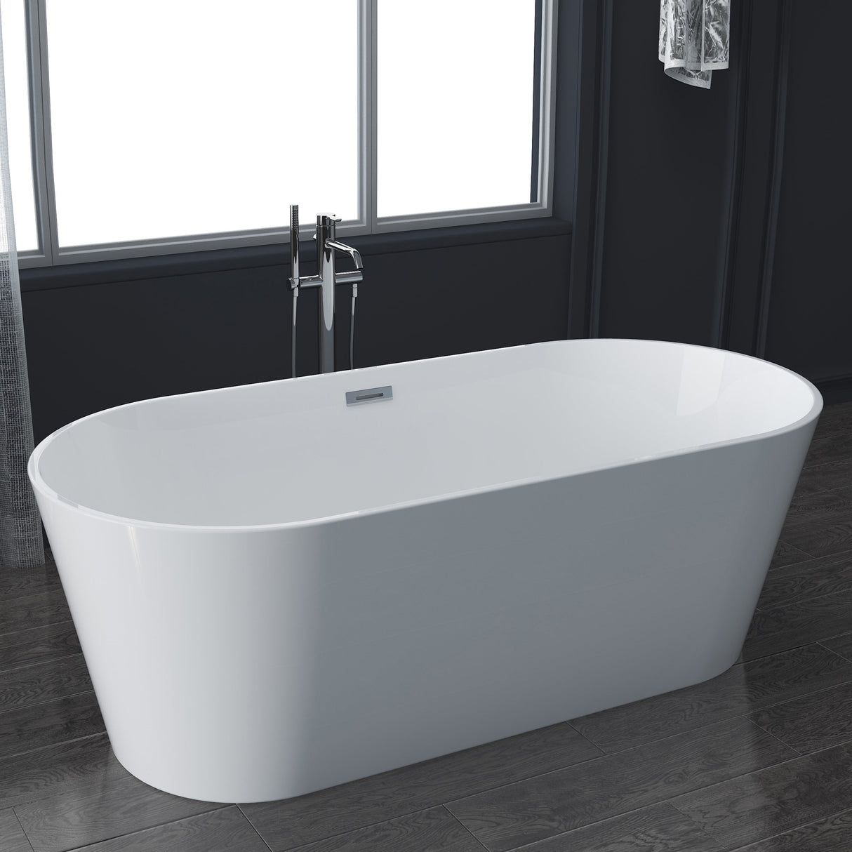 Patrick 67" Acrylic Tub with Integrated Drain and Overflow