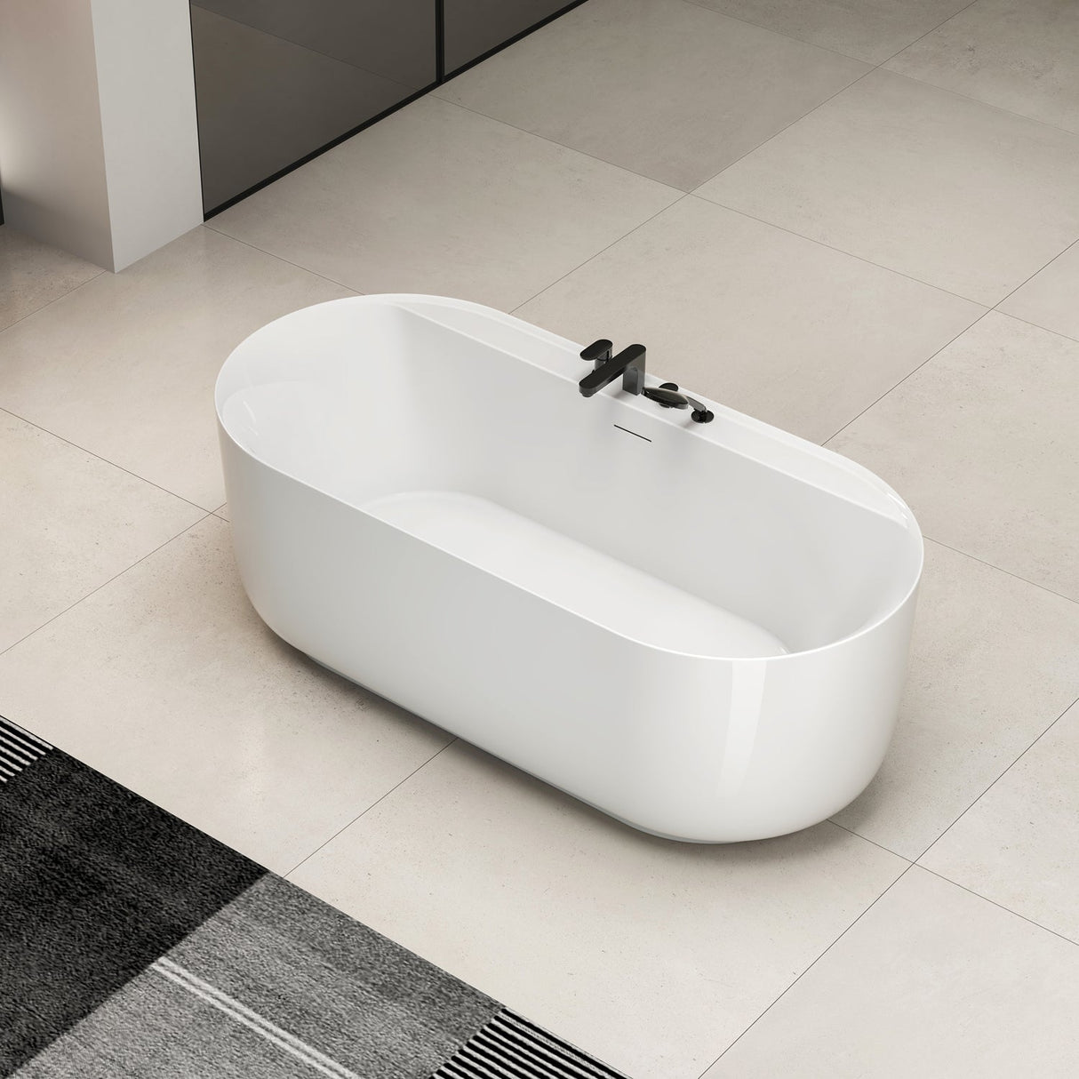 Rollins 67" Acrylic Tub in Gloss White