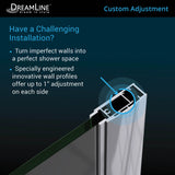 DreamLine Elegance-LS 51 3/4 - 53 3/4 in. W x 72 in. H Frameless Pivot Shower Door in Chrome