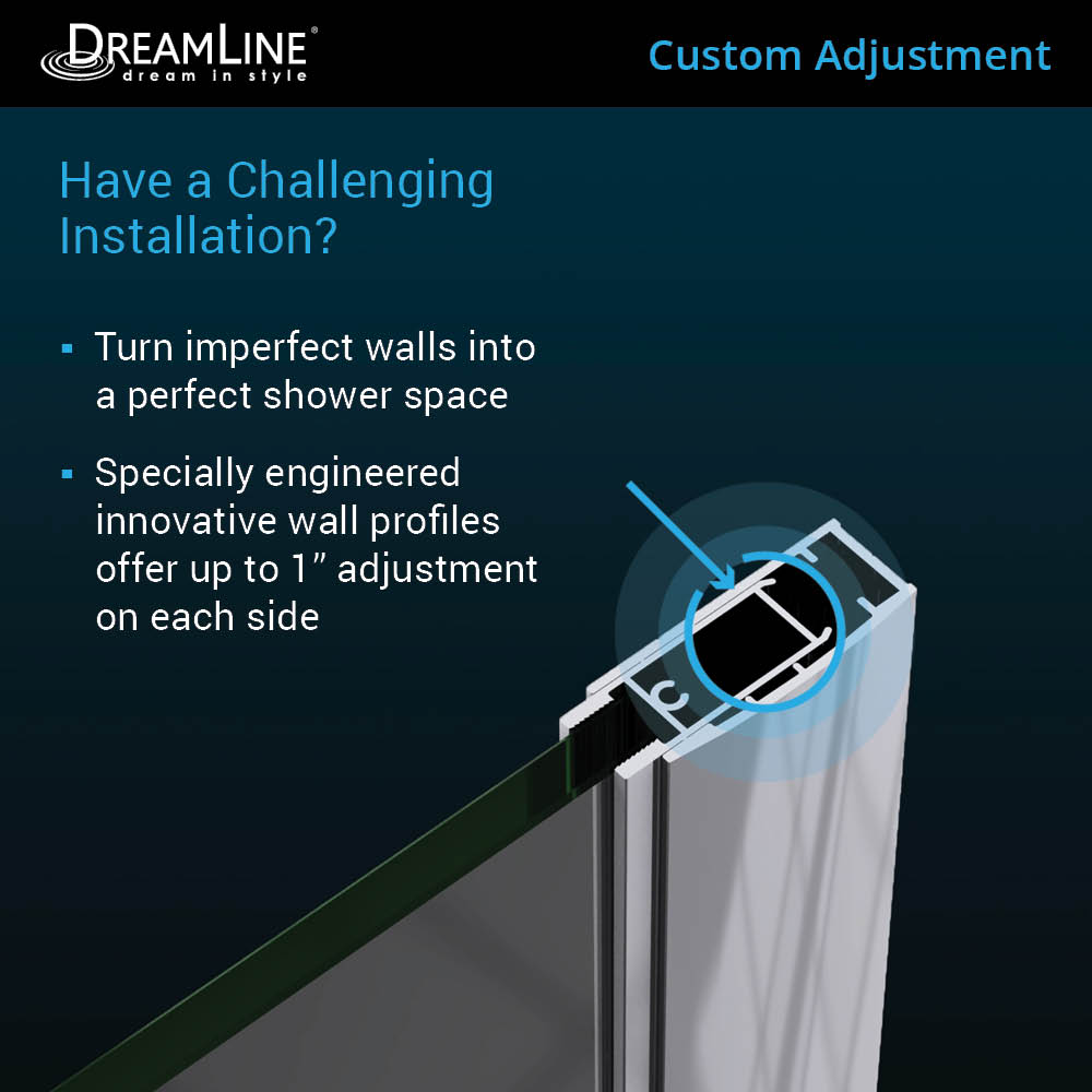 DreamLine Elegance 32 1/4 - 34 1/4 in. W x 72 in. H Frameless Pivot Shower Door in Brushed Nickel