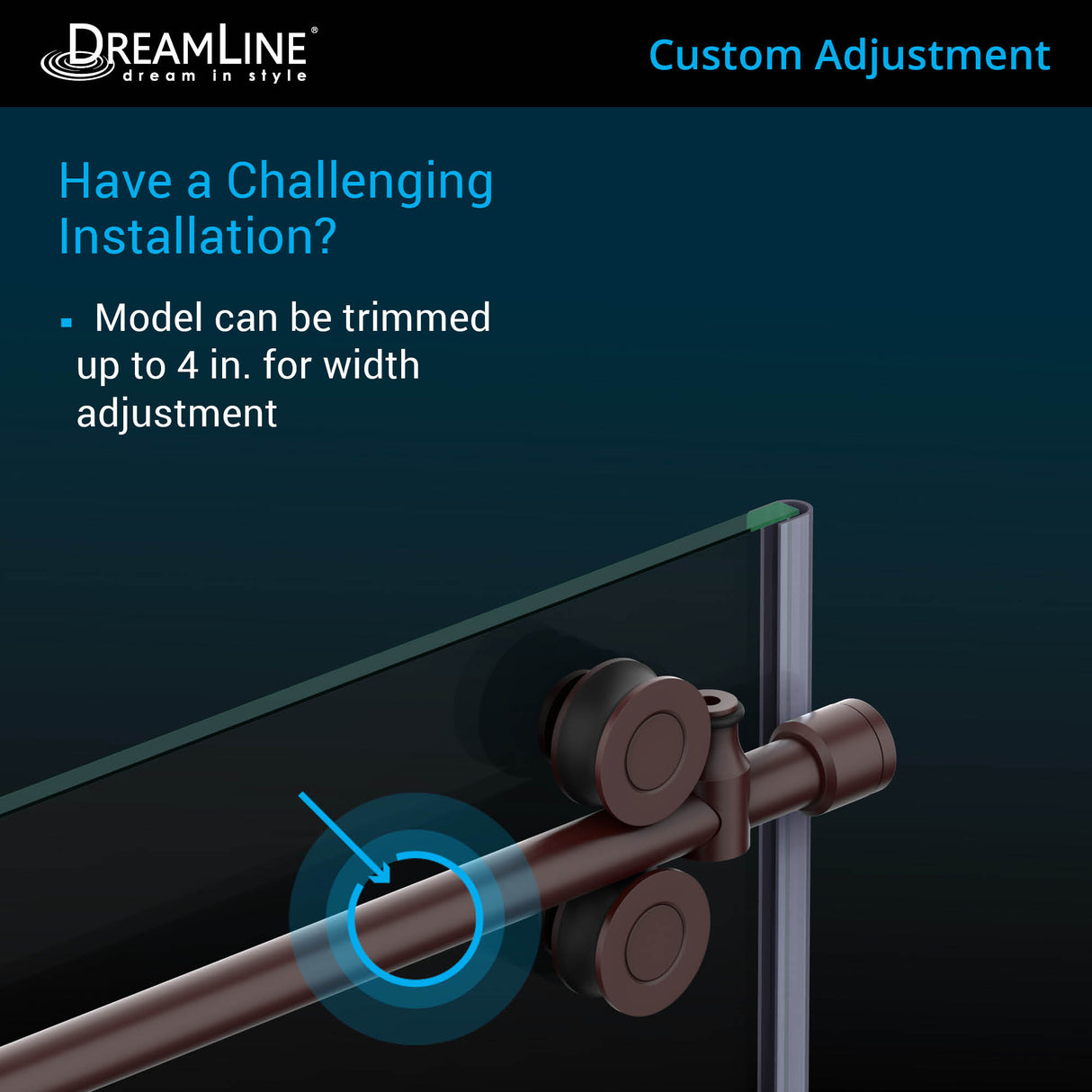 DreamLine Enigma-XO 32 1/2 in. D x 50-54 in. W x 76 in. H Frameless Shower Enclosure in Oil Rubbed Bronze Stainless Steel