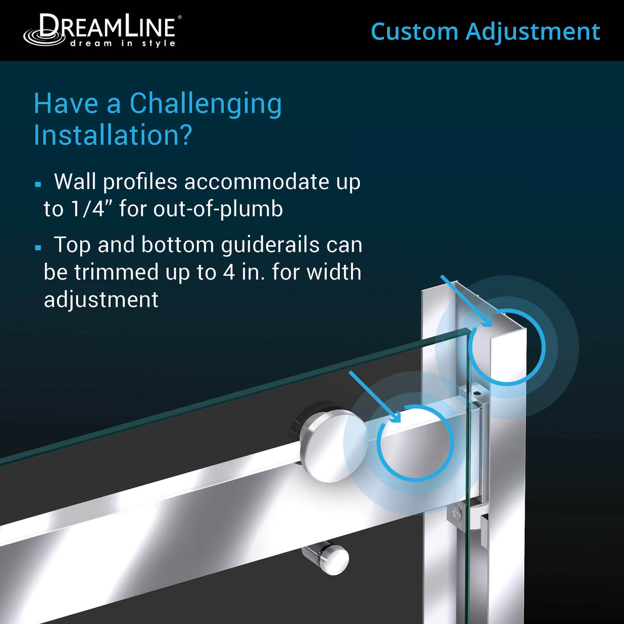 DreamLine Essence-H 56-60 in. W x 76 in. H Semi-Frameless Bypass Shower Door in Satin Black and Gray Glass