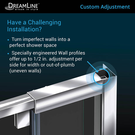 DreamLine Flex 28-32 in. W x 72 in. H Semi-Frameless Pivot Shower Door in Brushed Nickel