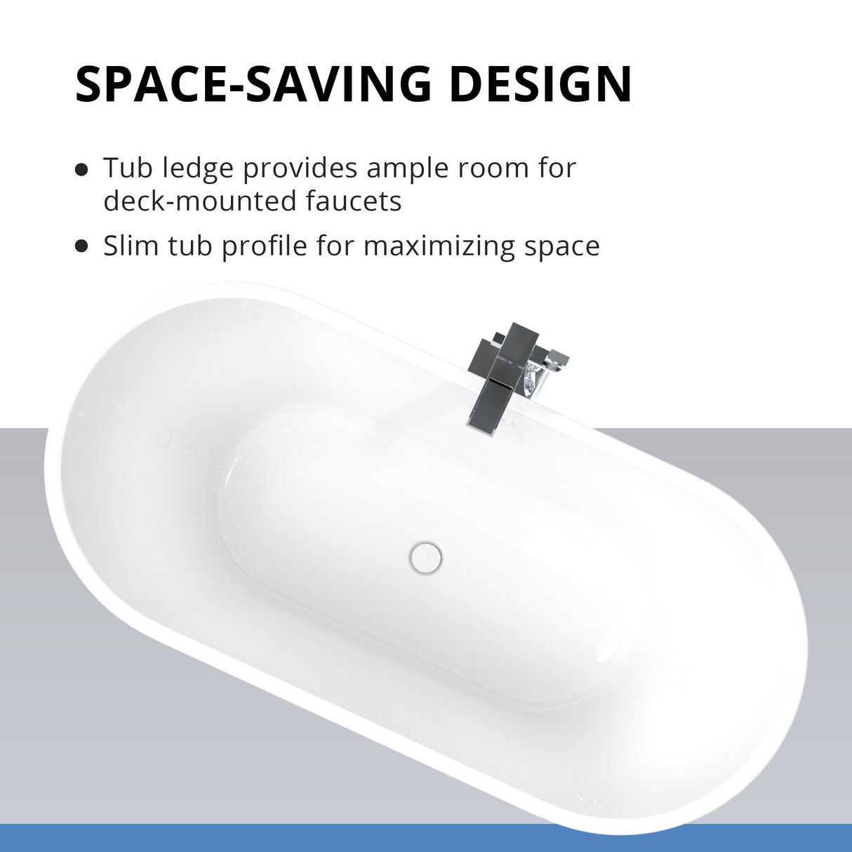 DreamLine Havana 67 in. L x 23 in. H White Acrylic Freestanding Bathtub