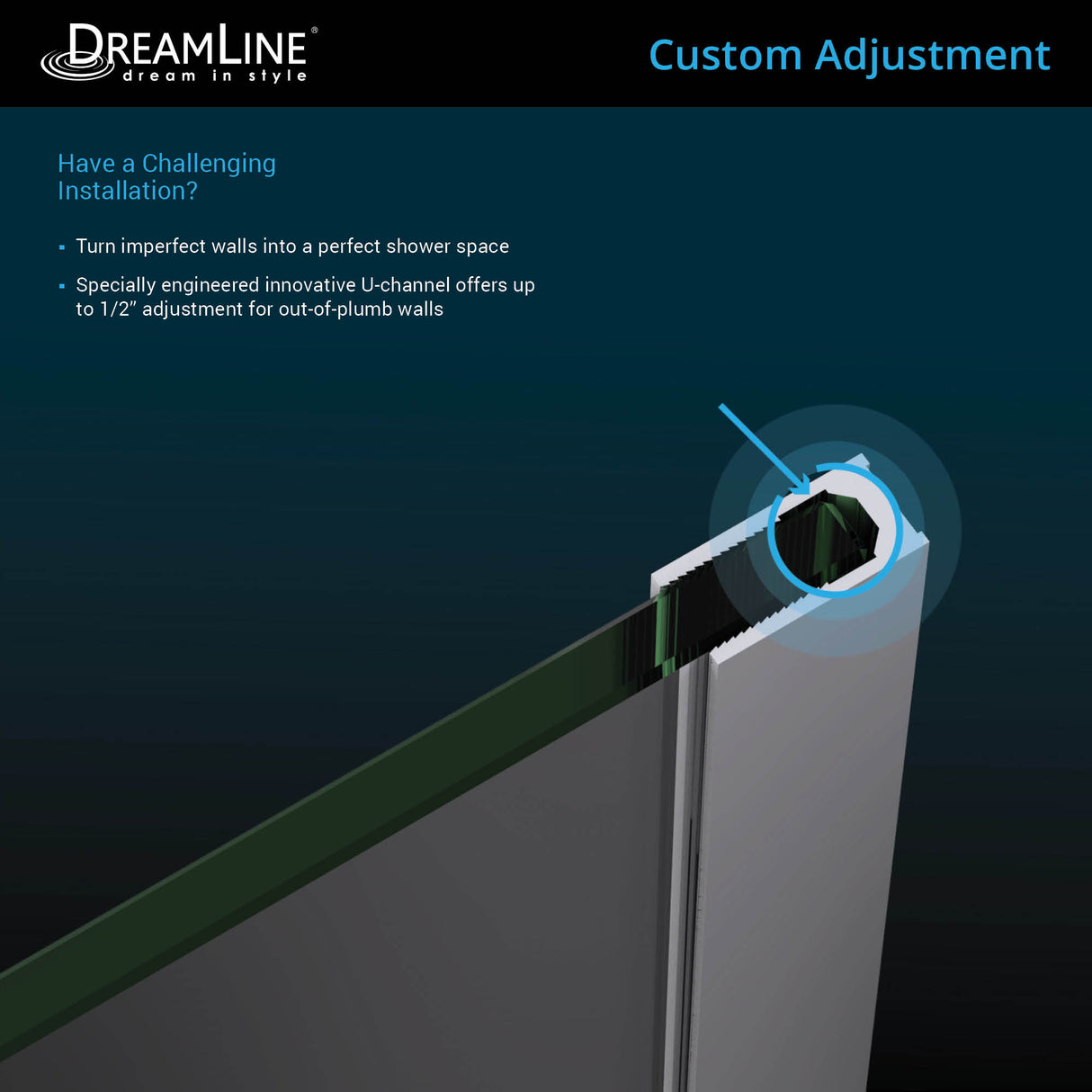 DreamLine French Linea Avignon 34 in. W x 72 in. H Single Panel Frameless Shower Door, Open Entry Design in Satin Black